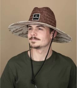 Brixton Alpha Square Sun Hat Toffee Offwhite