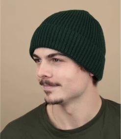Engineered Knit Ribbed Beanie Bottle Green