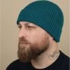 Engineered Knit Ribbed Beanie Ocean Green