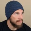 Engineered Knit Ribbed Beanie Steel Blue