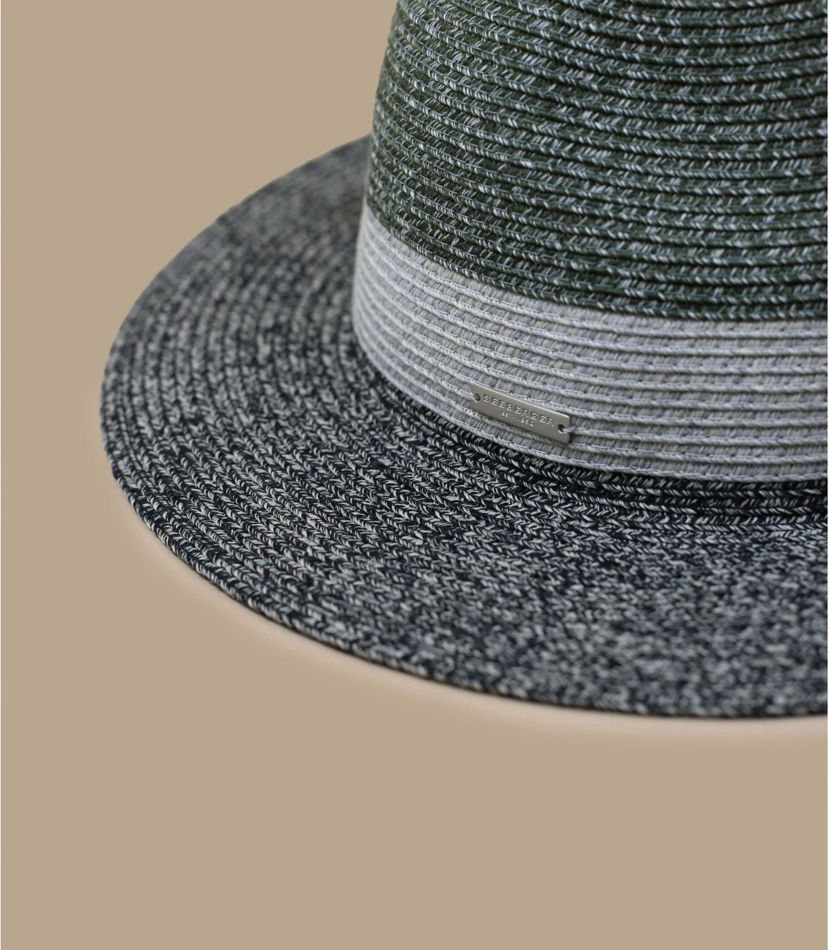 Seeberger Fedora Stripe Design Khaki Black - Image 2