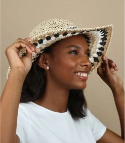 Seeberger Floppy Multicolor Linen White Black