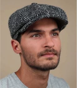 Stetson Hatteras Fischgratmuster Dunkelgrau