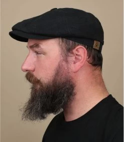 Stetson Hatteras Leinen Schwarz