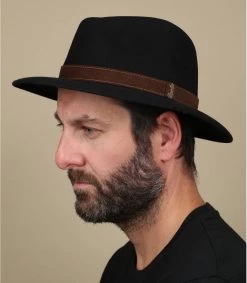 Borsalino Hut Kaninchen Haarfilz Schwarz