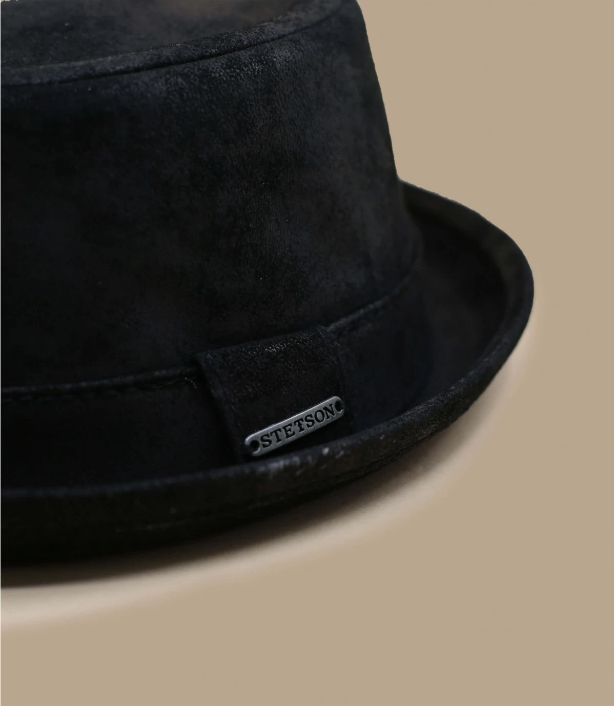Stetson Pork Pie Flint Pigskin Black - Image 2