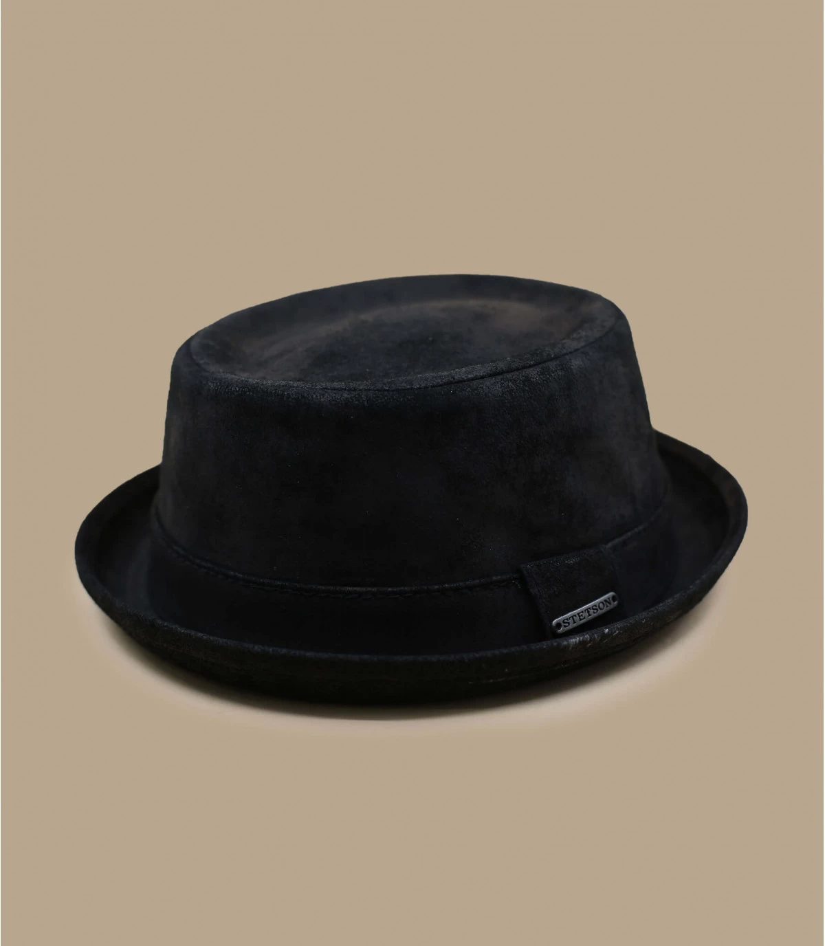 Stetson Pork Pie Flint Pigskin Black