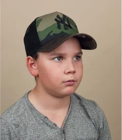 NEW ERA Trucker Cap Kids NY League Ess 940 Woodland Camo
